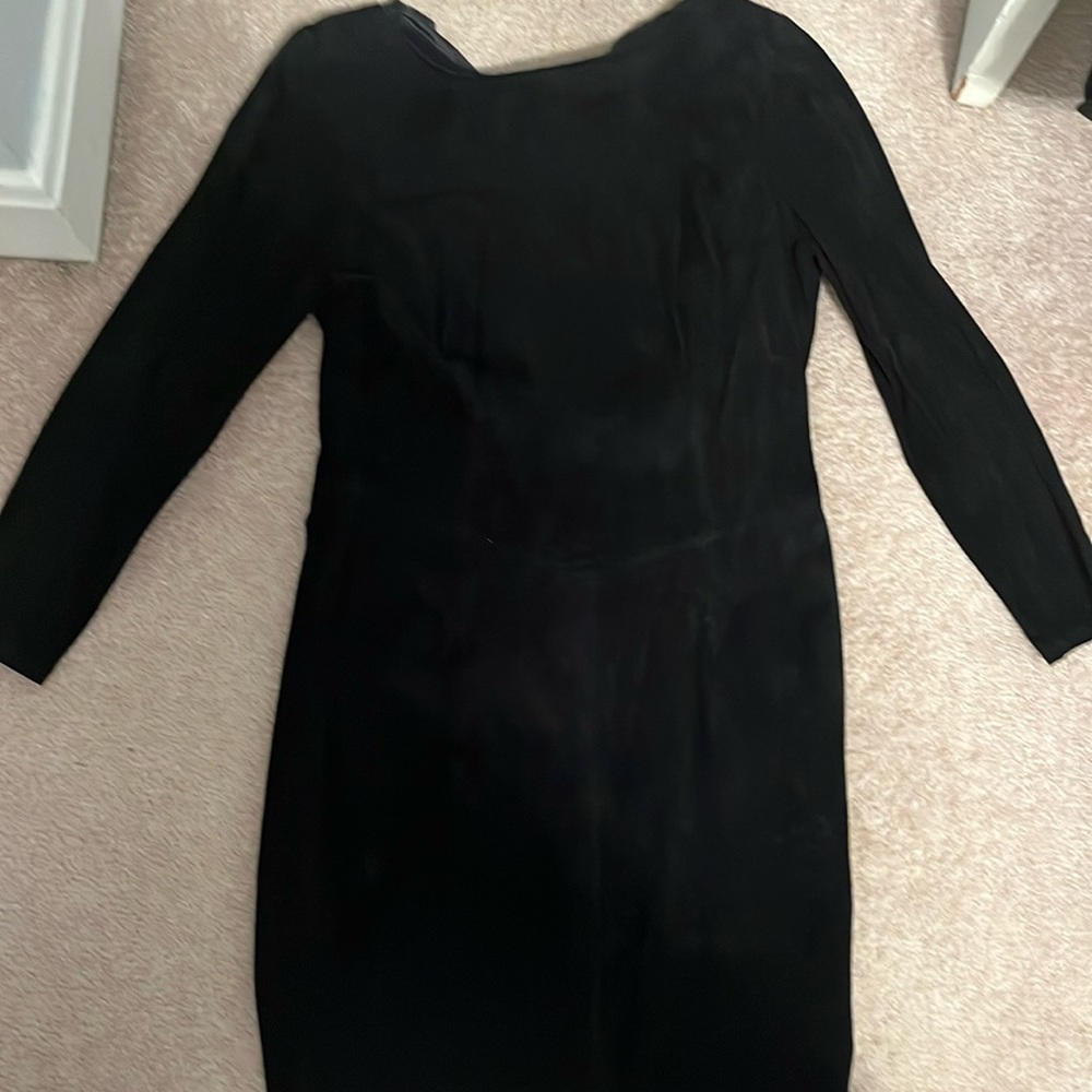Ann Taylor Vintage Black Suade Dress Size 8
